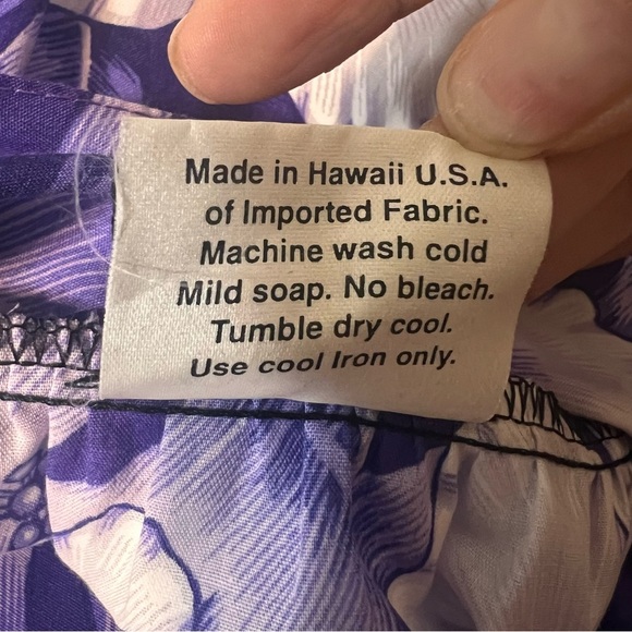 Kalena Fashions of Hawaii Dress Size XL Purple Tropical Floral Muumuu Patio - Picture 6 of 11
